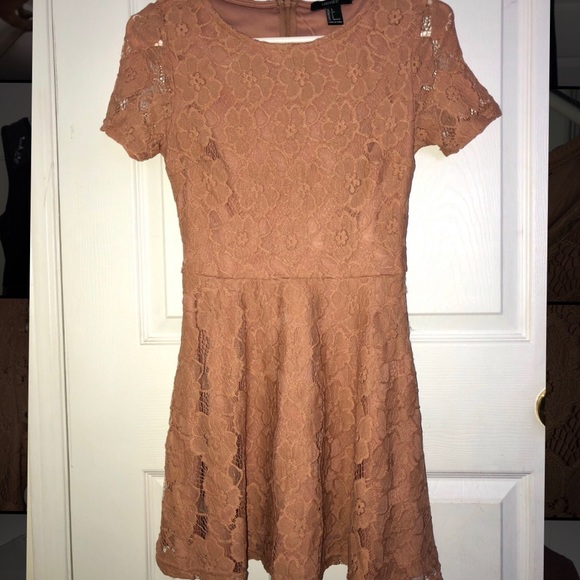 Nude Floral Lace Dress - Picture 1 of 4